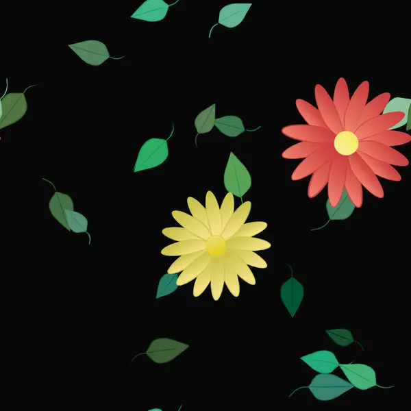 Schöne Florale Nahtlose Hintergrund Vektorillustration — Stockvektor