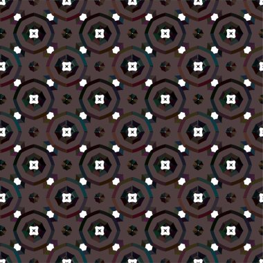 Geometrik süslemeli vektör deseni. Kusursuz tasarım dokusu 