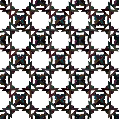 Geometrik süslemeli vektör deseni. Kusursuz tasarım dokusu 