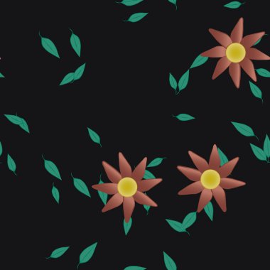 Yaprakları pürüzsüz arkaplan, vektör illüstrasyonu