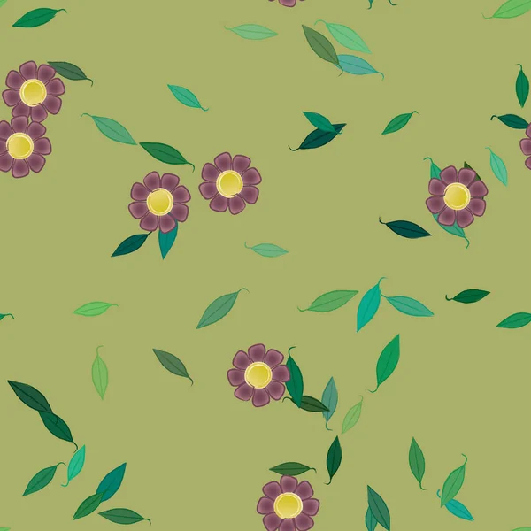 Fundo Sem Costura Floral Bonito Ilustração Vetorial — Vetor de Stock