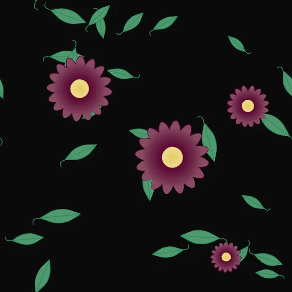 Schöne Florale Nahtlose Hintergrund Vektorillustration — Stockvektor