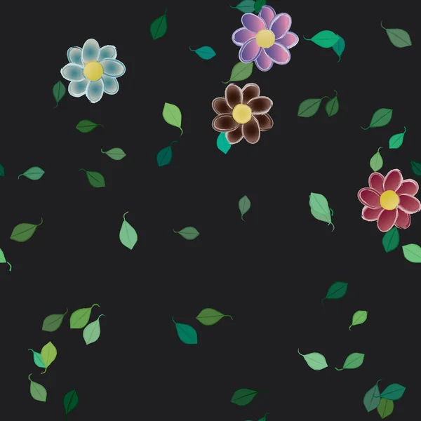 Hermoso Fondo Sin Costura Floral Ilustración Vectores — Vector de stock