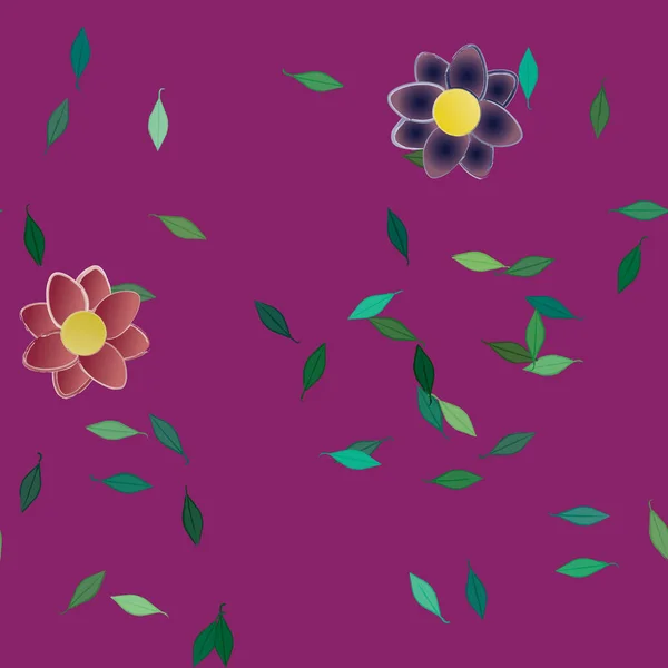 Fundo Sem Costura Floral Bonito Ilustração Vetorial — Vetor de Stock