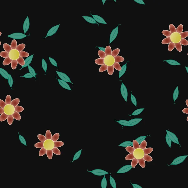 Fundo Sem Costura Floral Bonito Ilustração Vetorial —  Vetores de Stock