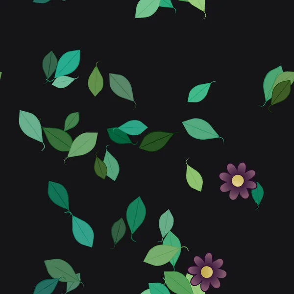 Fundo Sem Costura Floral Bonito Ilustração Vetorial —  Vetores de Stock