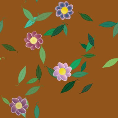 Yaprakları pürüzsüz arkaplan, vektör illüstrasyonu