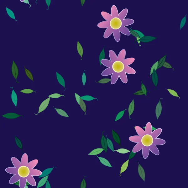 Fundo Sem Costura Floral Bonito Ilustração Vetorial —  Vetores de Stock