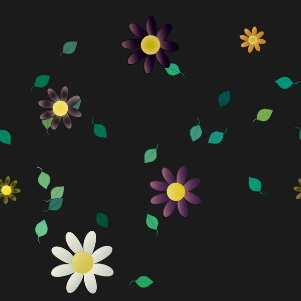 Hermoso Fondo Sin Costura Floral Ilustración Vectores — Vector de stock