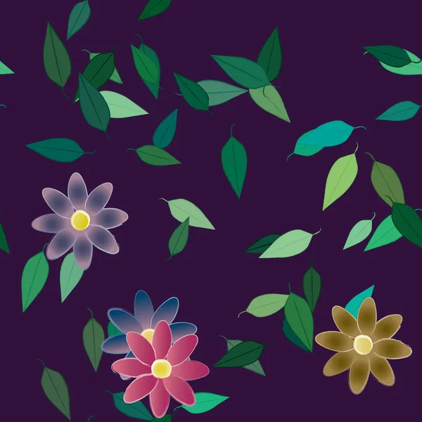 Schöne Florale Nahtlose Hintergrund Vektorillustration — Stockvektor