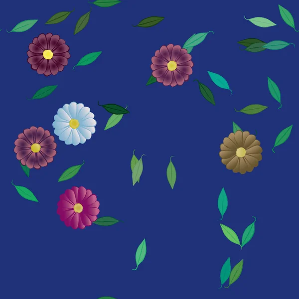 Fundo Sem Costura Floral Bonito Ilustração Vetorial — Vetor de Stock