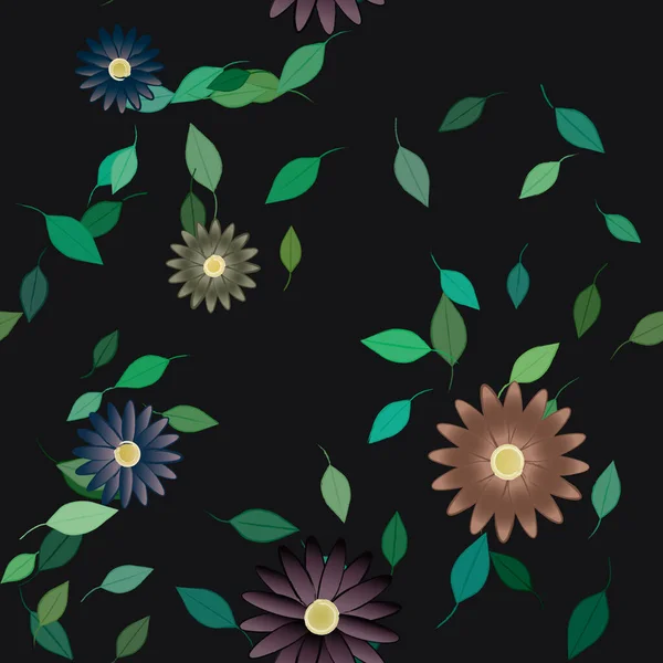 Fundo Sem Costura Floral Bonito Ilustração Vetorial — Vetor de Stock