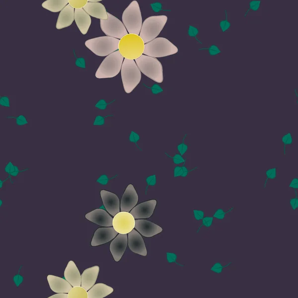 Fundo Sem Costura Floral Bonito Ilustração Vetorial — Vetor de Stock