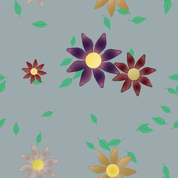 Fundo Sem Costura Floral Bonito Ilustração Vetorial — Vetor de Stock