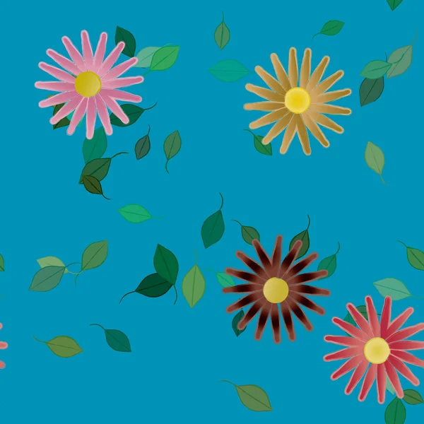 Schöne Florale Nahtlose Hintergrund Vektorillustration — Stockvektor