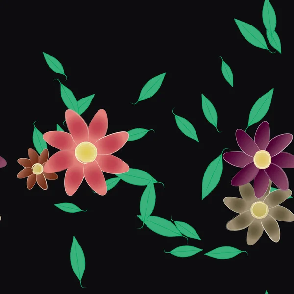 Hermoso Fondo Sin Costura Floral Ilustración Vectores — Vector de stock