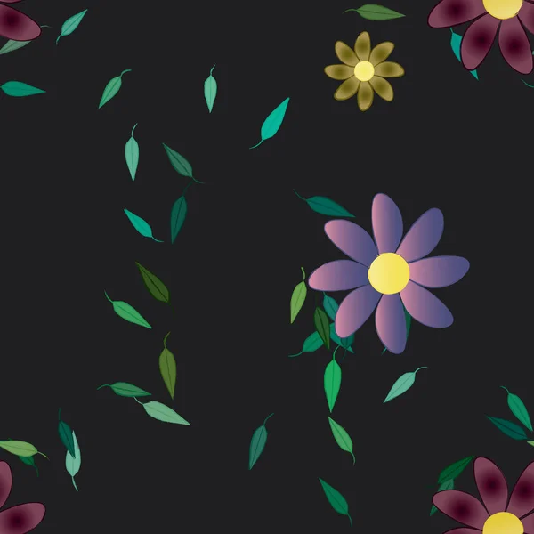 Fundo Sem Costura Floral Bonito Ilustração Vetorial — Vetor de Stock