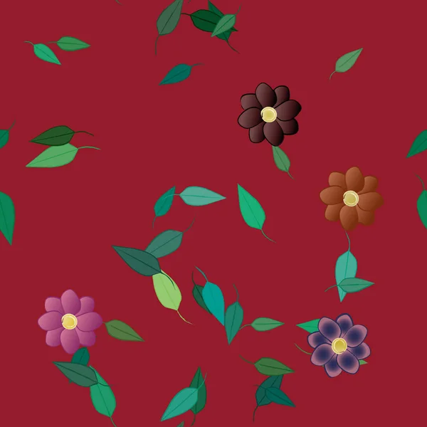 Fundo Sem Costura Floral Bonito Ilustração Vetorial — Vetor de Stock