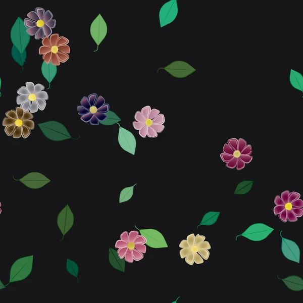 Schöne Florale Nahtlose Hintergrund Vektorillustration — Stockvektor