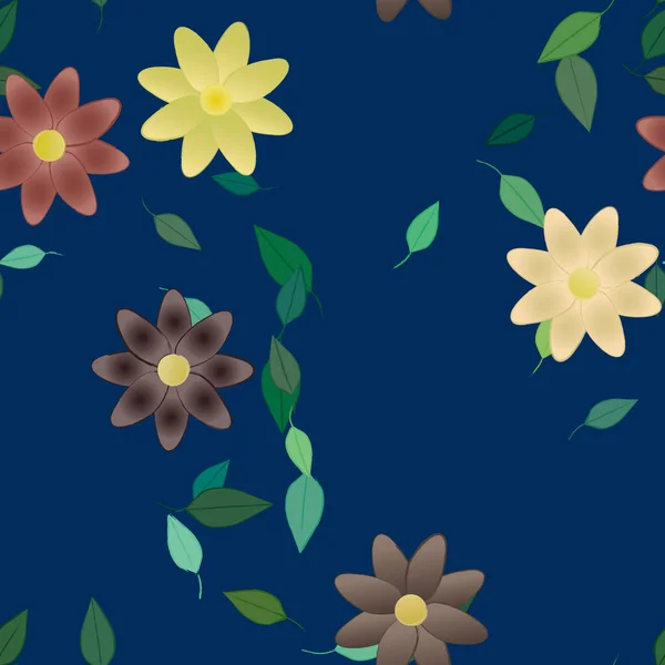 Hermoso Fondo Sin Costura Floral Ilustración Vectores — Vector de stock