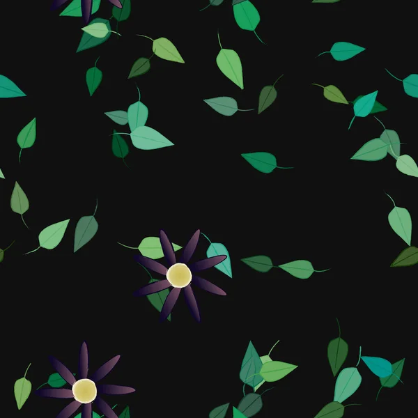 Wolny Kompozycja Prosty Kolorowy Kwiat Zielony Liść Dla Tapeta Wektor — Wektor stockowy