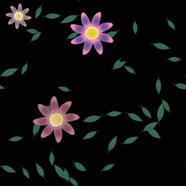 Yaprakları pürüzsüz arkaplan, vektör illüstrasyonu