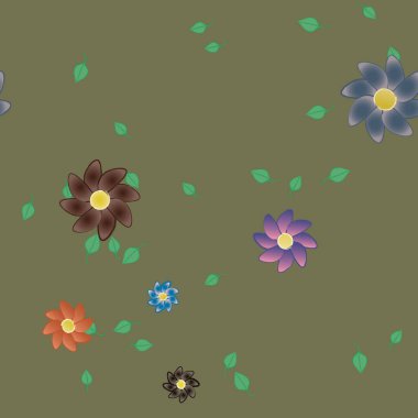 Yaprakları pürüzsüz arkaplan, vektör illüstrasyonu