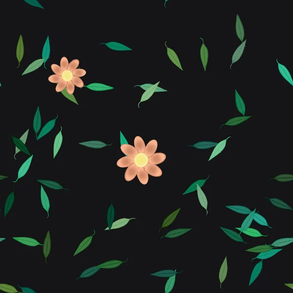 Fundo Sem Costura Floral Bonito Ilustração Vetorial — Vetor de Stock