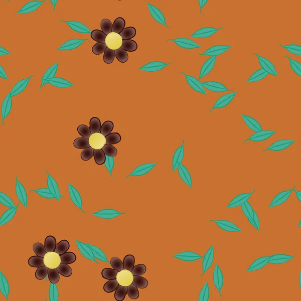 Fundo Sem Costura Floral Bonito Ilustração Vetorial — Vetor de Stock