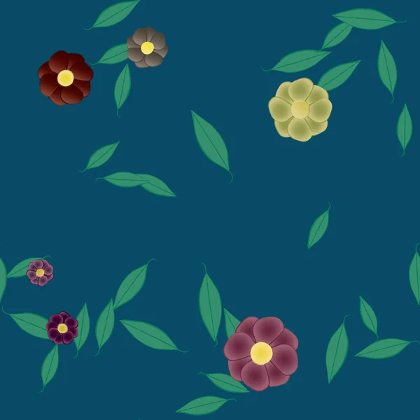 Fundo Sem Costura Floral Bonito Ilustração Vetorial — Vetor de Stock