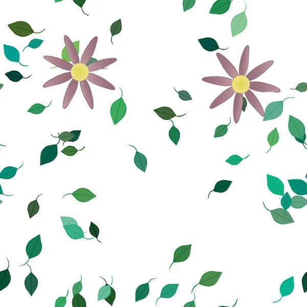 Fundo Sem Costura Floral Bonito Ilustração Vetorial — Vetor de Stock