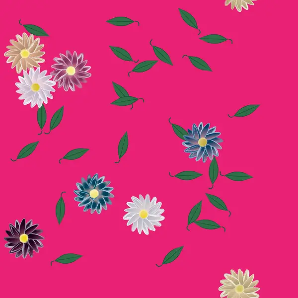 Schöne Florale Nahtlose Hintergrund Vektorillustration — Stockvektor