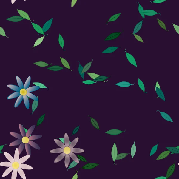 Fundo Sem Costura Floral Bonito Ilustração Vetorial — Vetor de Stock