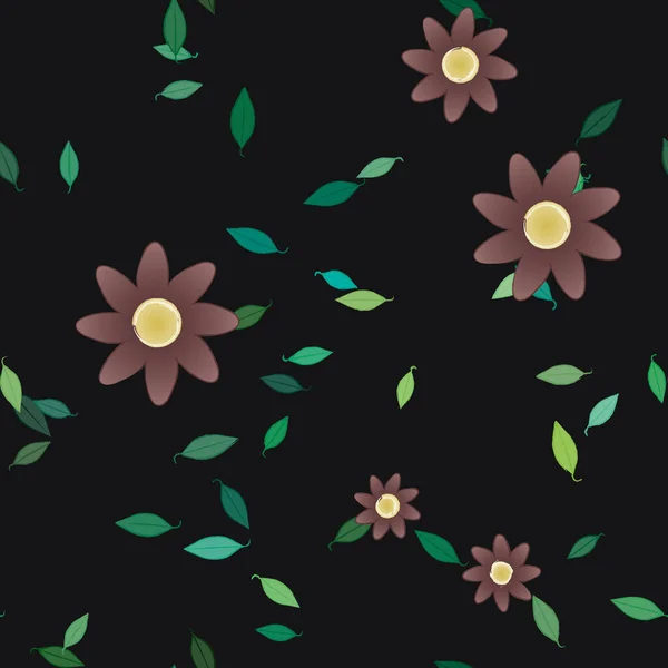 Fundo Sem Costura Floral Bonito Ilustração Vetorial — Vetor de Stock