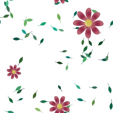 Yaprakları pürüzsüz arkaplan, vektör illüstrasyonu