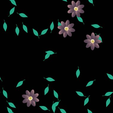 Yaprakları pürüzsüz arkaplan, vektör illüstrasyonu