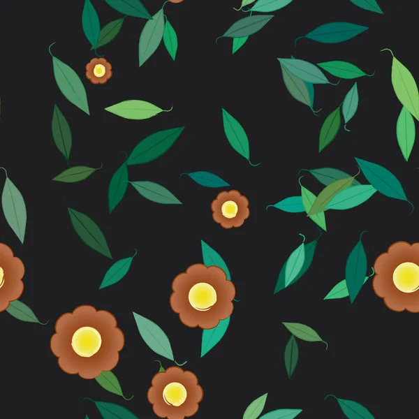 Fundo Sem Costura Floral Bonito Ilustração Vetorial — Vetor de Stock