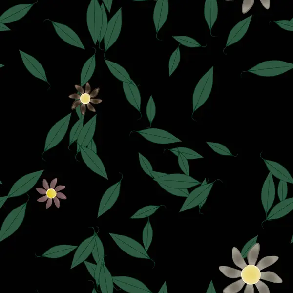 Hermoso Fondo Sin Costura Floral Ilustración Vectores — Vector de stock