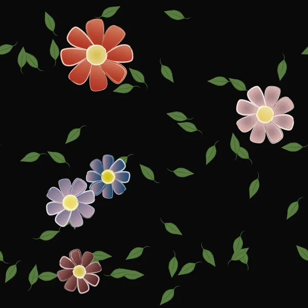 Fundo Sem Costura Floral Bonito Ilustração Vetorial — Vetor de Stock