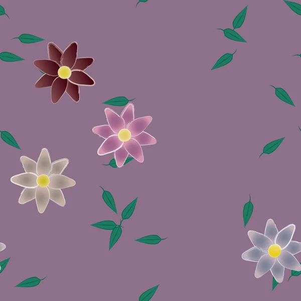 Fundo Sem Costura Floral Bonito Ilustração Vetorial — Vetor de Stock