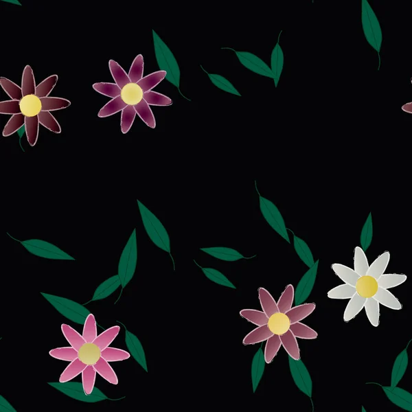 Fundo Sem Costura Floral Bonito Ilustração Vetorial — Vetor de Stock