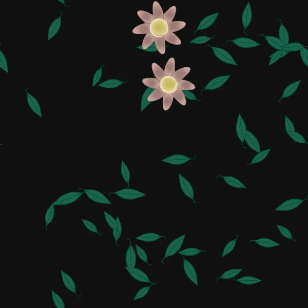 Fundo Sem Costura Floral Bonito Ilustração Vetorial — Vetor de Stock