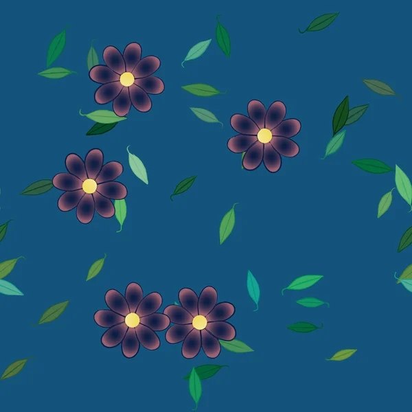 Schöne Florale Nahtlose Hintergrund Vektorillustration — Stockvektor