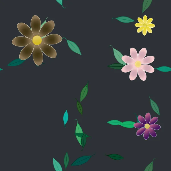 Fundo Sem Costura Floral Bonito Ilustração Vetorial — Vetor de Stock