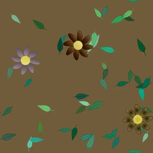 Fundo Sem Costura Floral Bonito Ilustração Vetorial — Vetor de Stock