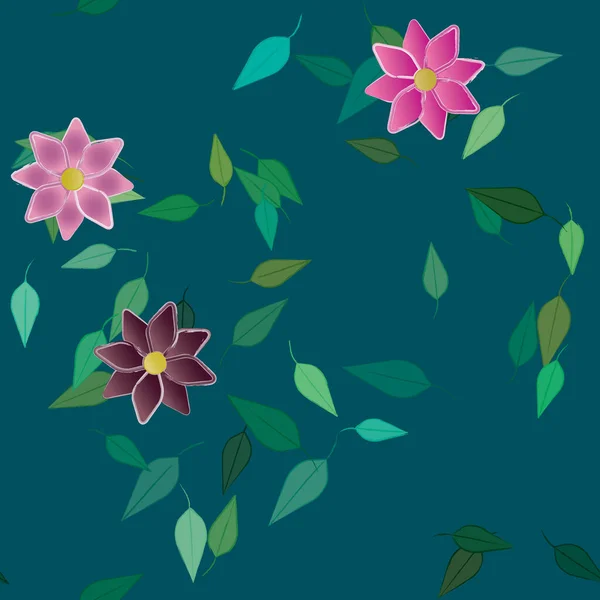 Beau Fond Floral Sans Couture Illustration Vectorielle — Image vectorielle