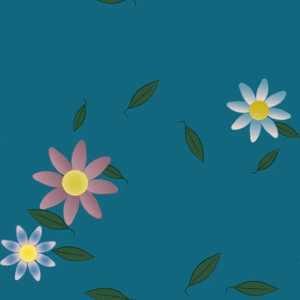 Fundo Sem Costura Floral Bonito Ilustração Vetorial — Vetor de Stock