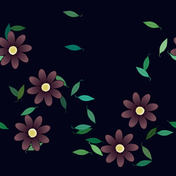 Fundo Sem Costura Floral Bonito Ilustração Vetorial —  Vetores de Stock