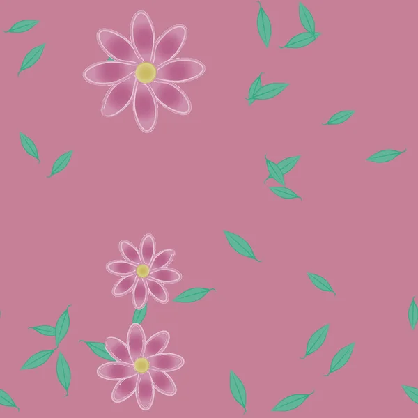 Fundo Sem Costura Floral Bonito Ilustração Vetorial — Vetor de Stock