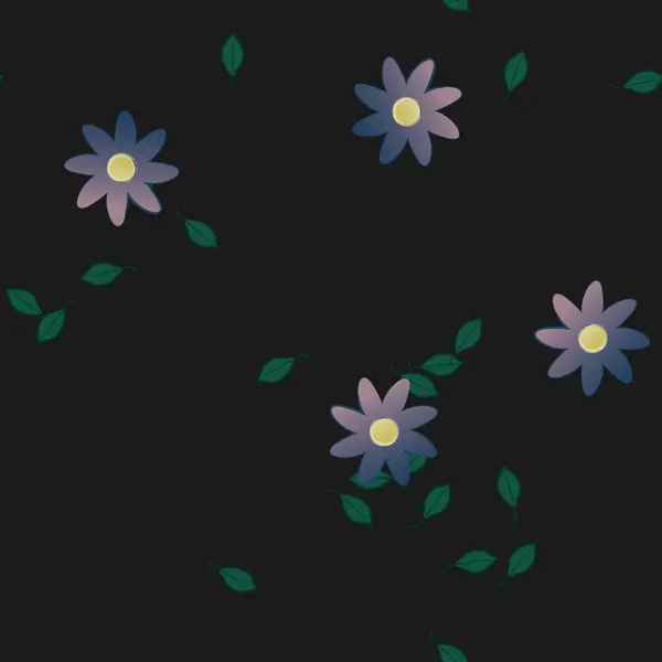 Fundo Sem Costura Floral Bonito Ilustração Vetorial — Vetor de Stock